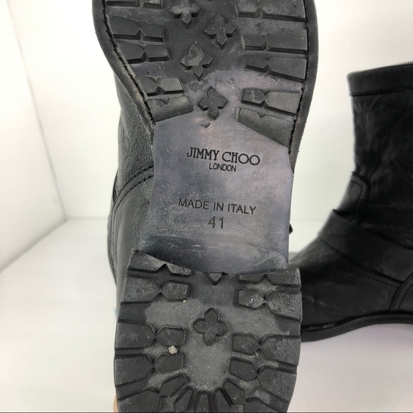 Jimmy Choo Youth Black Leather Biker Boots - Picture 9 of 11